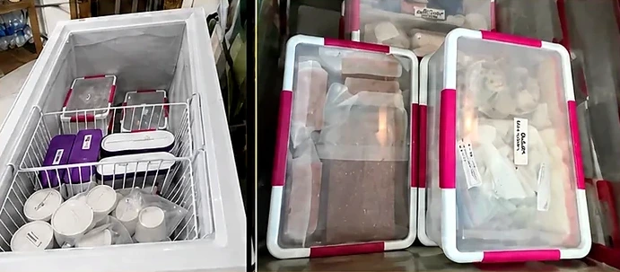 Frozen product storage
